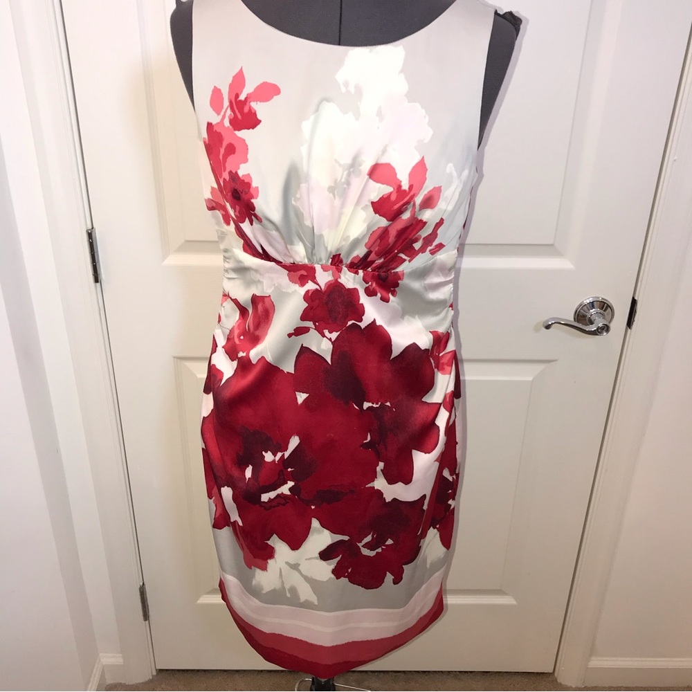 Donna Ricco Sleeveless Shift Dress 8P, Floral Watercolors